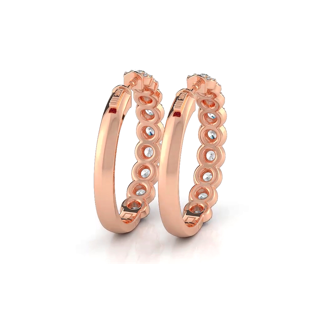 3.50 ctw. Halo Round Diamond Hoop Earrings-VIRABYANI
